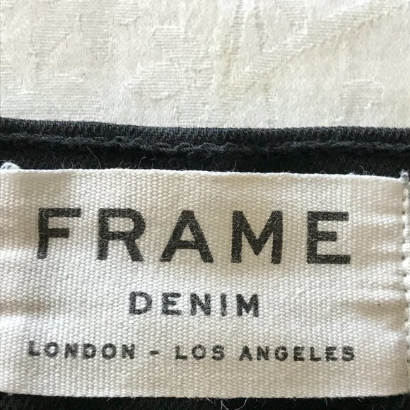 Frame Denim Le Skinny De Jeanne Jeans Women size 25 Black Distressed Mid Rise - Picture 3 of 11